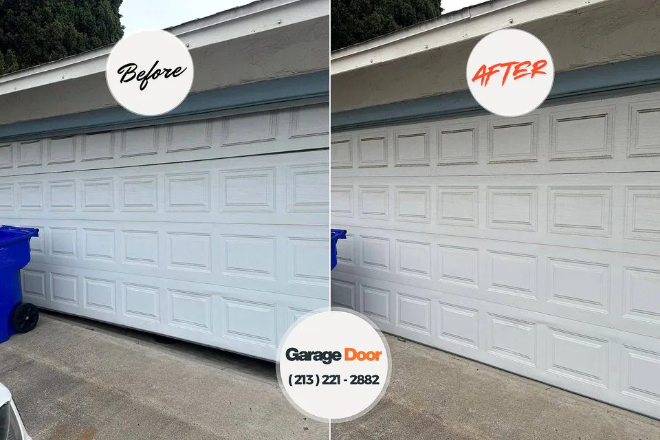 Before and after: garage door repair Moorcroft, WY